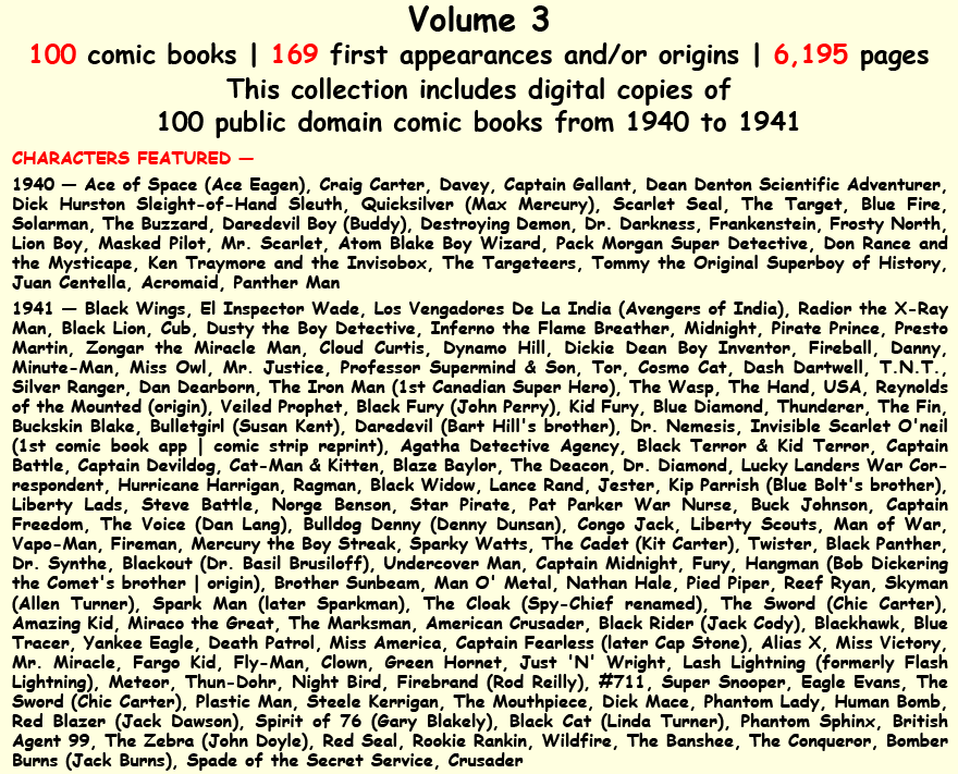 Characters in vol. 3