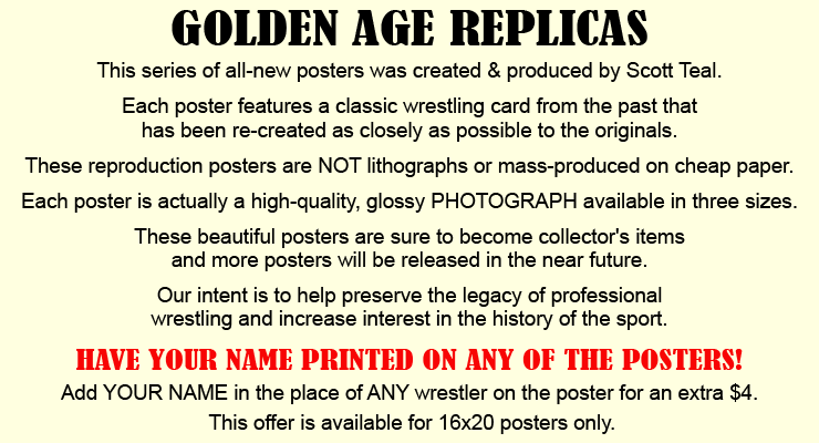 Professional Wrestling Poster Replicas